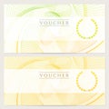 Gift certificate (Voucher, ticket, coupon). Color Royalty Free Stock Photo
