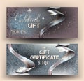 Gift certificates with beautiful ribbons.