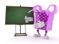 Gift character with blank blackboard