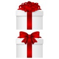 Gift Collection in a box with red bow vector Royalty Free Stock Photo