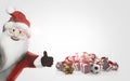 Gift 3D Render Santa Claus happy thumb up christmas gifts