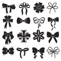 Gift decorative ribbon bow vector icons set Royalty Free Stock Photo