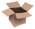 Gift and delivering concept. Empty carton brown box. Vector