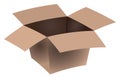 Gift and delivering concept. Empty carton brown stylized box. Vector Royalty Free Stock Photo