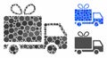 Gift delivery Mosaic Icon of Round Dots