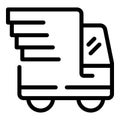 Gift delivery truck icon outline vector. Order transportation Royalty Free Stock Photo