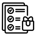 Gift dispatch icon outline vector. Online present outlet