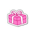 Gift doodle icon, vector illustration