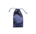Gift fabric black bag with string patterns isolated on background , clipping path Royalty Free Stock Photo