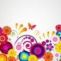 Gift festive floral design background. Spring border.