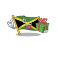 With gift flag jamaica character shaped on mascot