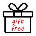 Gift free box icon design. Vector present symbol isolated on white background Royalty Free Stock Photo