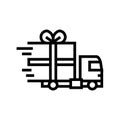 gift free shipping line icon vector illustration Royalty Free Stock Photo