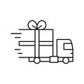 gift free shipping line icon vector illustration Royalty Free Stock Photo
