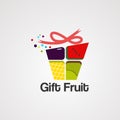 Gift fruit logo vector,icon, element, and template