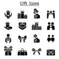 Gift, gift box, present icon set