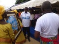 GIFT GIVING CEREMONY POLITICAL AUTHORITIES IN COTE D'IVOIRE Royalty Free Stock Photo