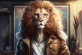 Gift-Giving Lion: Adorable 3D Rendering with a Creative Twist