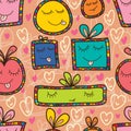 Gift happy abstarct cute seamless pattern