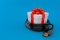 Gift with HDMI cable Royalty Free Stock Photo