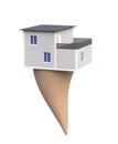 Gift home on icecream . Surprise real estate 3d illustration