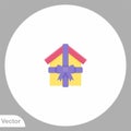 Gift home vector icon sign symbol