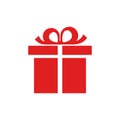 Gift icon, box sign - vector Royalty Free Stock Photo