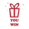Gift icon box. You win. Royalty Free Stock Photo
