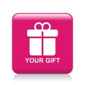 Gift icon button Royalty Free Stock Photo
