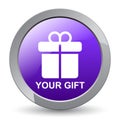 Gift icon button Royalty Free Stock Photo
