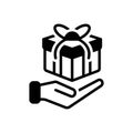 Black solid icon for Gift, celebration and box Royalty Free Stock Photo
