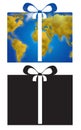Gift icon with earth map