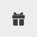 Gift Icon in a flat design in black color. Vector illustration eps10 Royalty Free Stock Photo