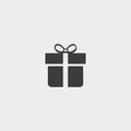 Gift Icon in a flat design in black color. Vector illustration eps10 Royalty Free Stock Photo