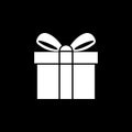 Gift Icon Isolated on black Background Royalty Free Stock Photo