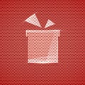 Gift icon metal red texture background