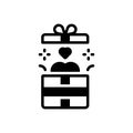 Black solid icon for Gift, present and surprise Royalty Free Stock Photo