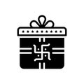 Black solid icon for Gift, present and surprise Royalty Free Stock Photo