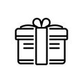 Black line icon for Gift, present and keepsake