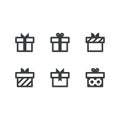 Gift icon set. Vector icon. Present symbol. Surprise sign