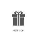 Gift icon simple flat style vector illustration Royalty Free Stock Photo