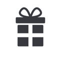 Gift icon. Vector illustration of flat design Royalty Free Stock Photo