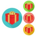 Gift icon, vector illustration. Flat design style Royalty Free Stock Photo