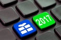 2017 and a gift icon written on a computer Royalty Free Stock Photo