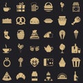 Gift icons set, simple style Royalty Free Stock Photo