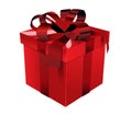 Red gift box with red bow