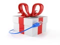 Gift with internet cable Royalty Free Stock Photo