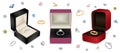 Gift jewelry boxes with diamond rings