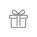 Gift line icon, Present outline logo illustration, linear