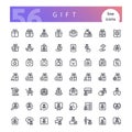 Gift Line Icons Set